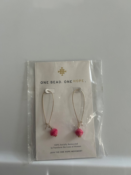 Aloka Jewelry - Akola One Bead One Hope Pink drop earrings